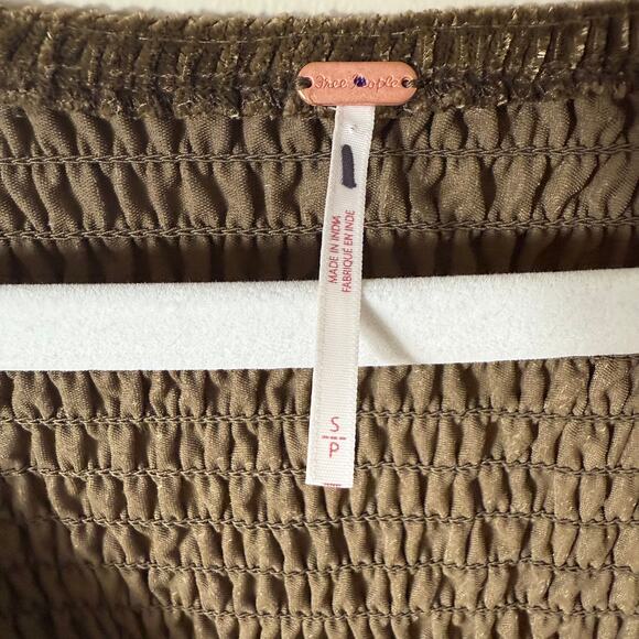 Free People Women's Ferrier Velvet Mini Dress SZ S Brown Bear Boho Fall Holiday - Picture 3 of 10